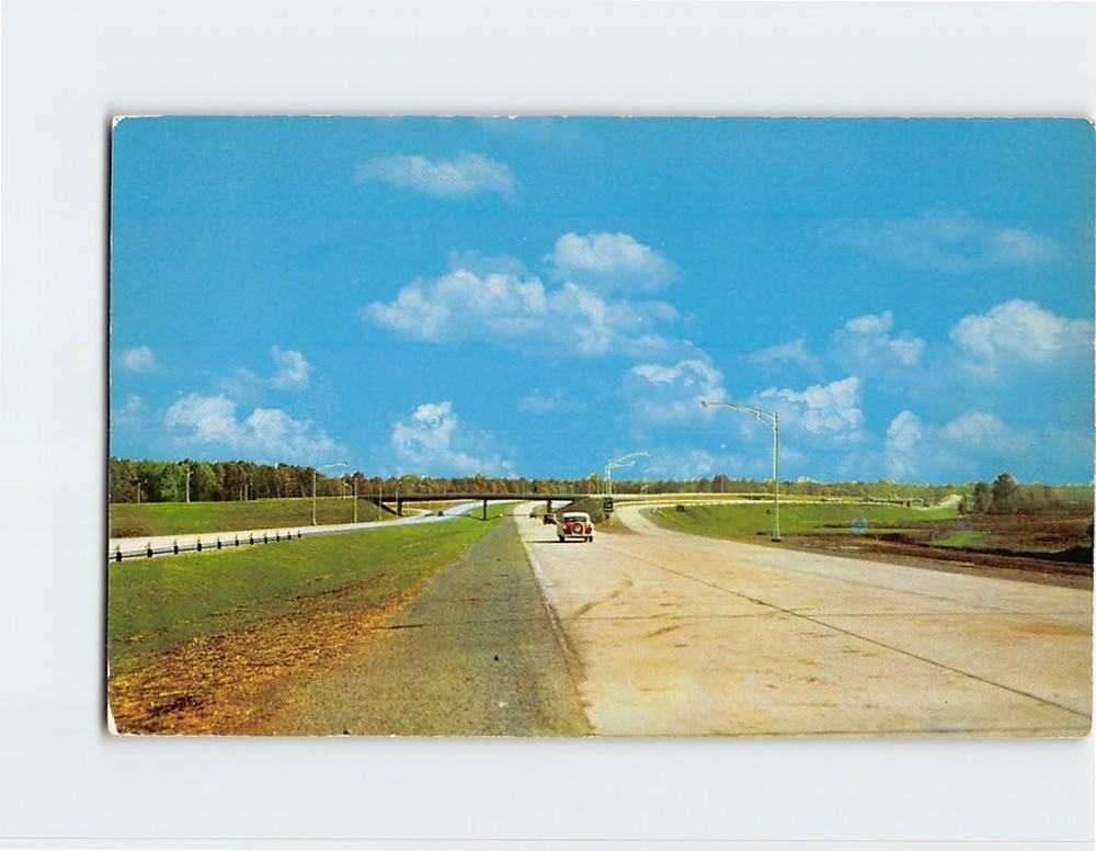 Postcard Scene Approaching One of Ohio Turnpike's 15 Interchanges Ohio USA