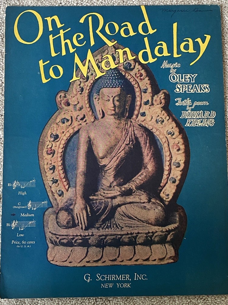 1935 ON THE ROAD TO MANDALAY Sheet Music by Speaks, Rudyard Kipling MEDIUM VOICE