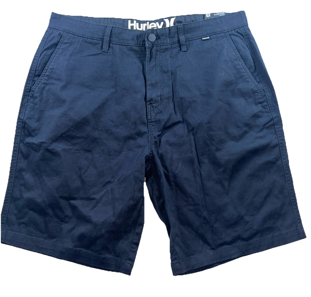 NWT Hurley Men Hybrid 20 Inch Outseam Black Solid Stretch Walk Shorts Size 38