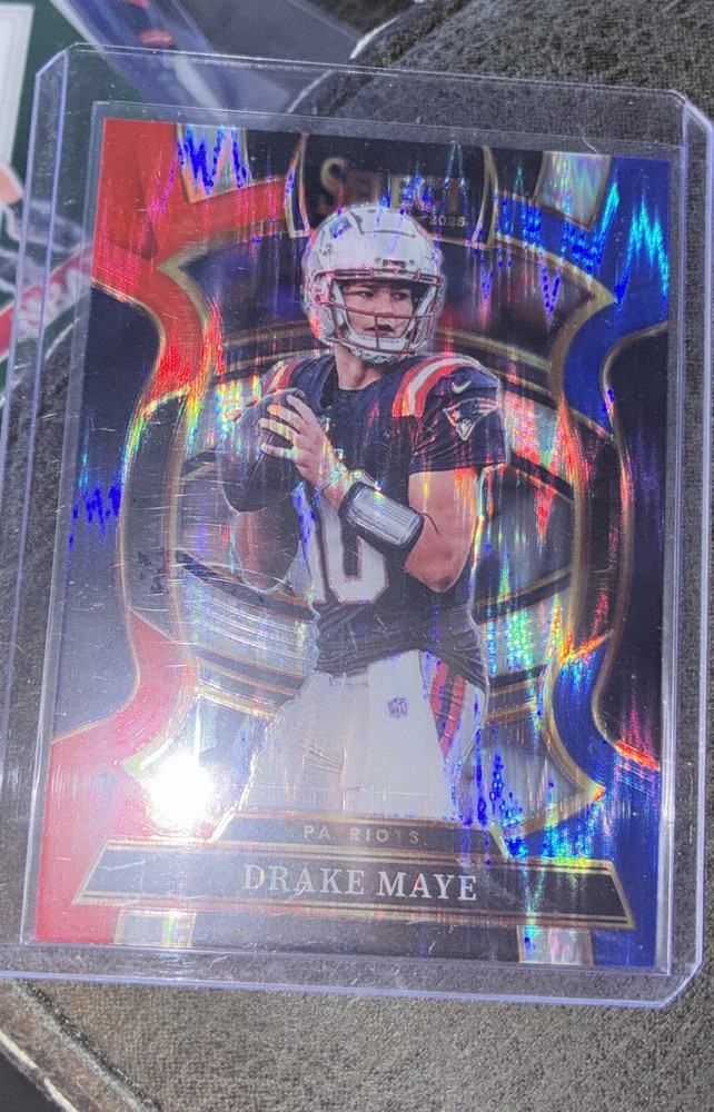 2025 Panini Select - Concourse Drake Maye #80 Red & Blue Shock Prizm