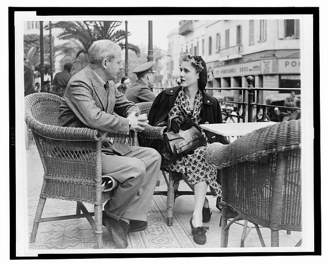 Photo:Cairo Egypt 1942 Clare Luce Douglas Williams Shepherds Hotel Terrace