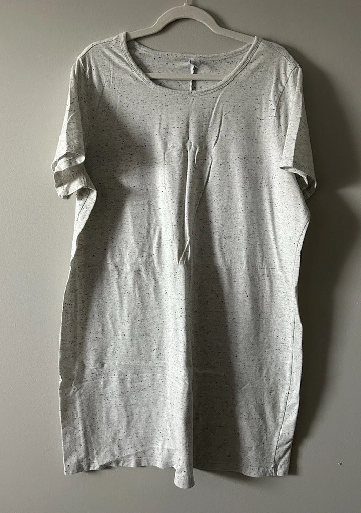 Old Navy Women’s T-shirt Dress LT Gray / Black Speckled Size XXL Lightweight
