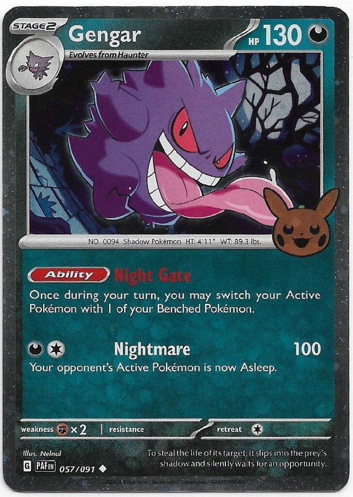 Pokémon TCG Halloween Trick Or Trade 2024 Gengar #57/91 Cosmos Uncommon