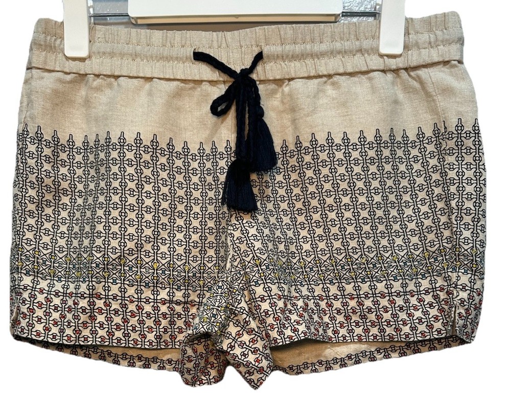 Ann Taylor LOFT Shorts Women's Size Small Lt. Khali Drawstring Geometric Print