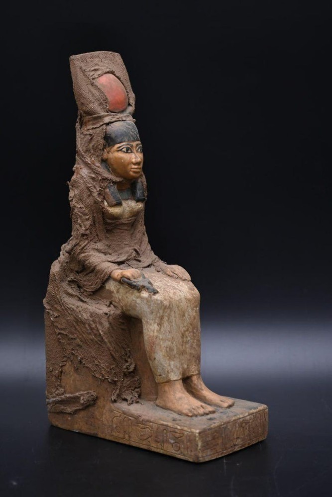 Ancient Egyptian Hathor Stone Statue Pharaonic Antiquity Artifact Figurine BC