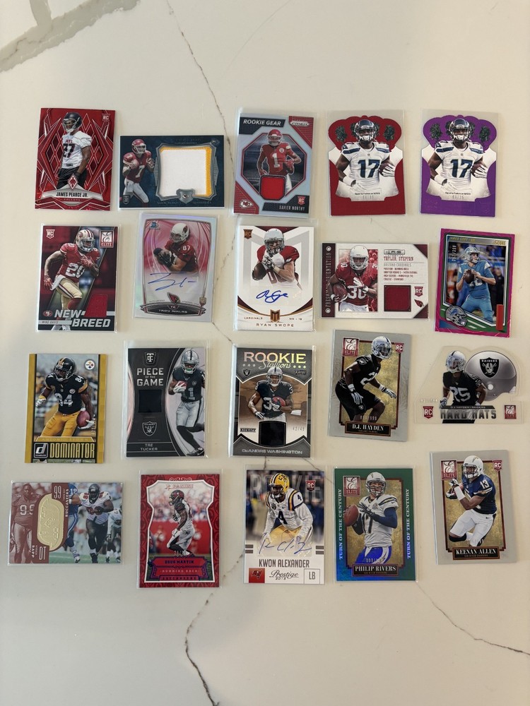 NFL Lot 20 Cards All Autos, Numbered, Patches, Rookies, Relics