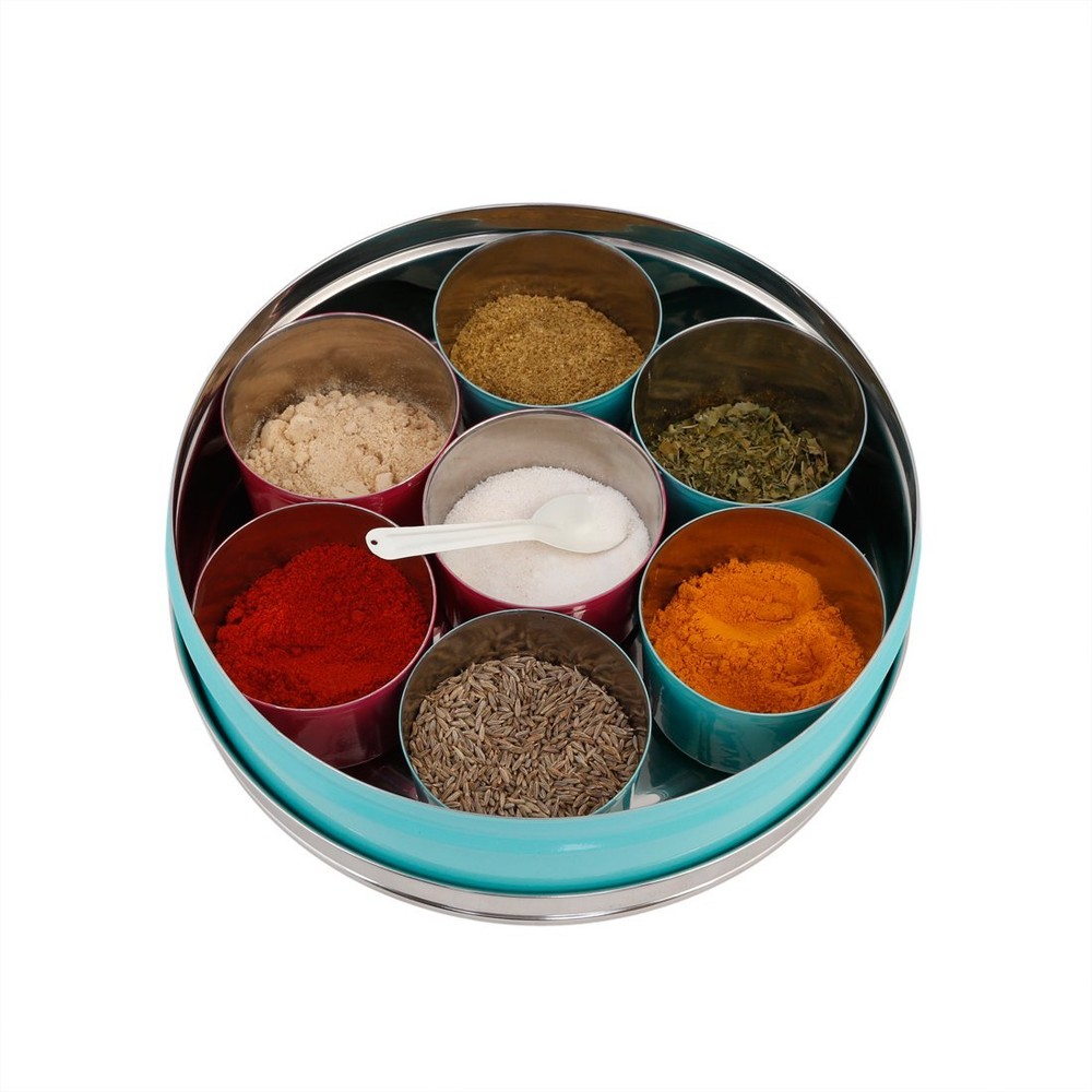 Stainless Steel Spice Box with Glass Lid