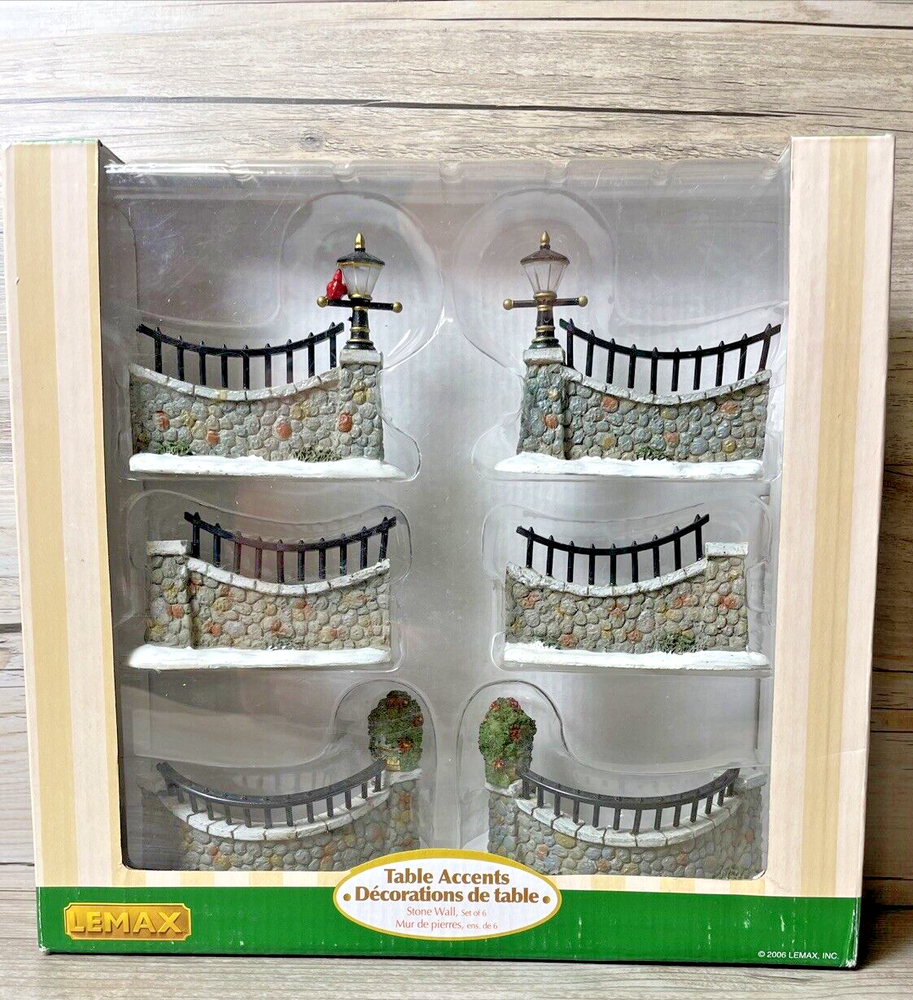 Lemax Stone Victorian Wall Set of 6 Christmas Village Table Accents-image