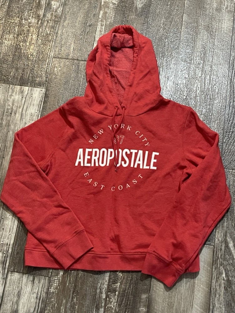 Aeropostale Women’s Pull Over Hoodie - Red Size Large, Pre-Owned