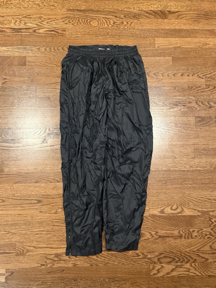 Vintage Nike Black Nylon Track Pants Windbreaker Pants Made in USA Large