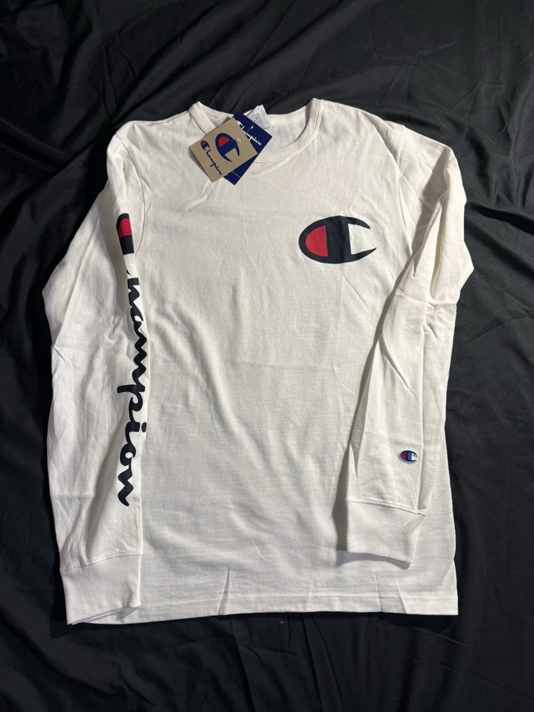 Champion Longsleeve Small Men’s White Heritage Tee