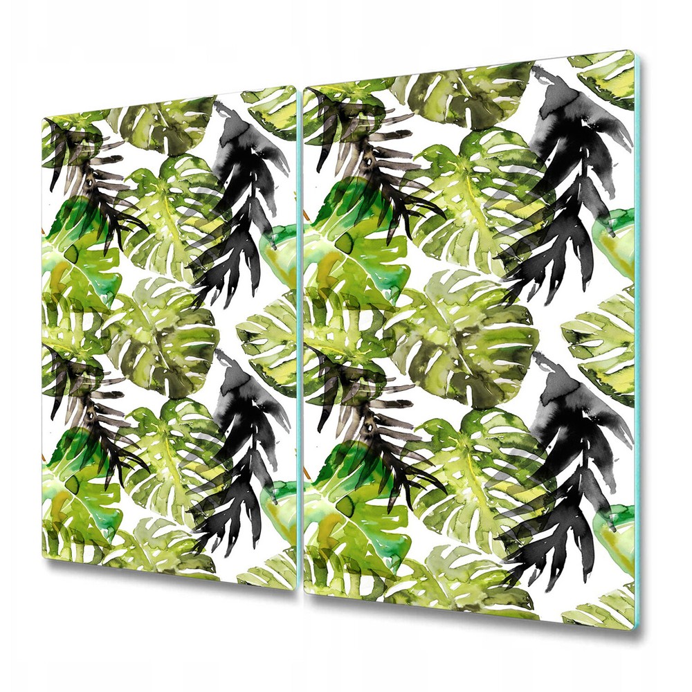 Glass Worktop Kitchen Chopping Board Moro leaves Watercolour Leaf 2x30x52