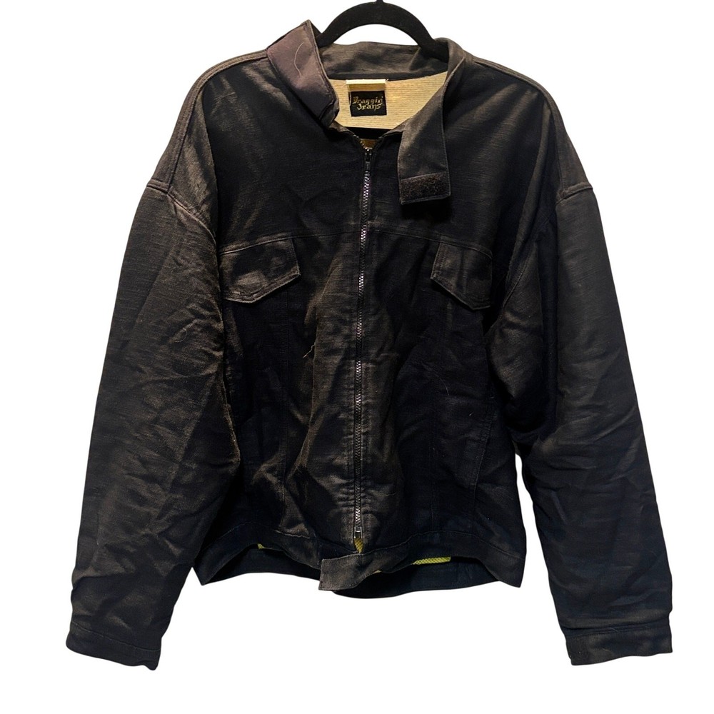 Draggin Jeans Kevlar Jacket Mens Large Black Full Zip Motorcycle Made Australia