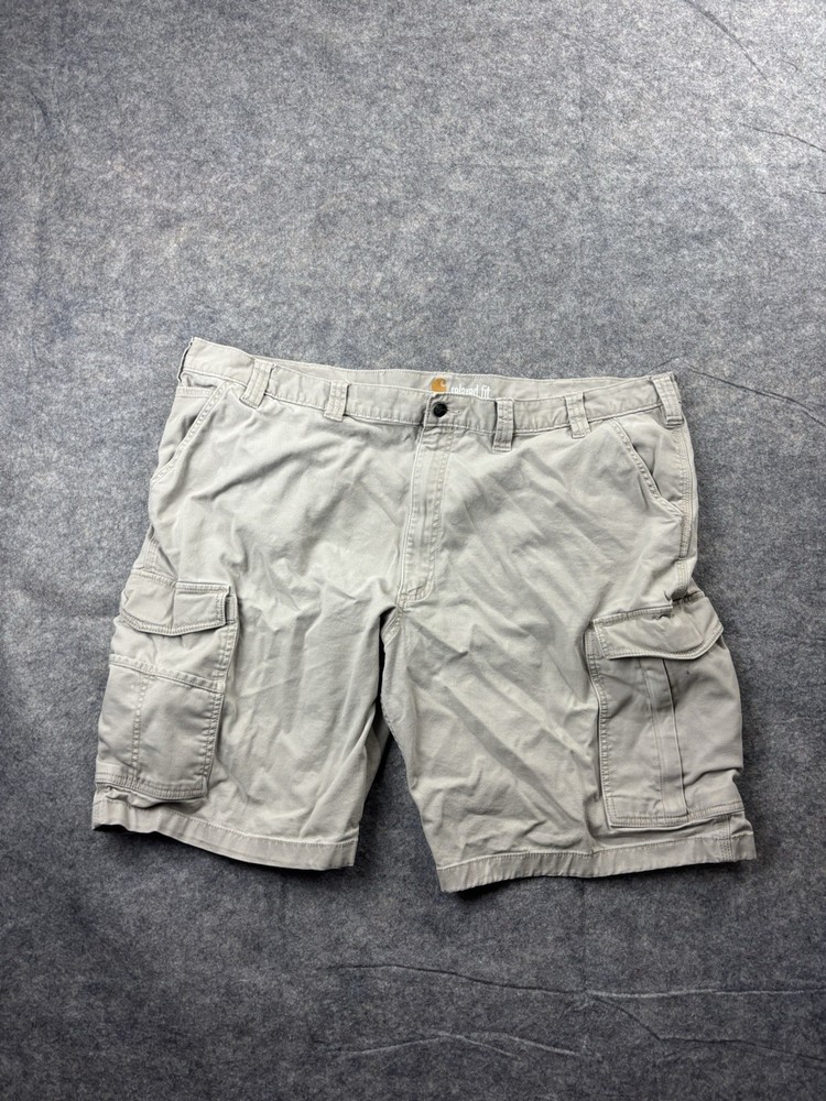 Carhartt Force Cargo Shorts Relaxed Fit Mens Beige Textured Ripstop Size 48 SEE