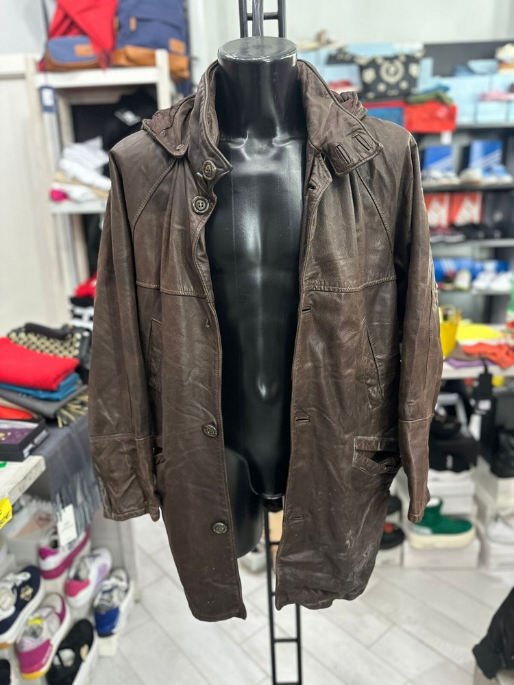 Vintage Brown Leather Jacket for Men Size 50 LLV661