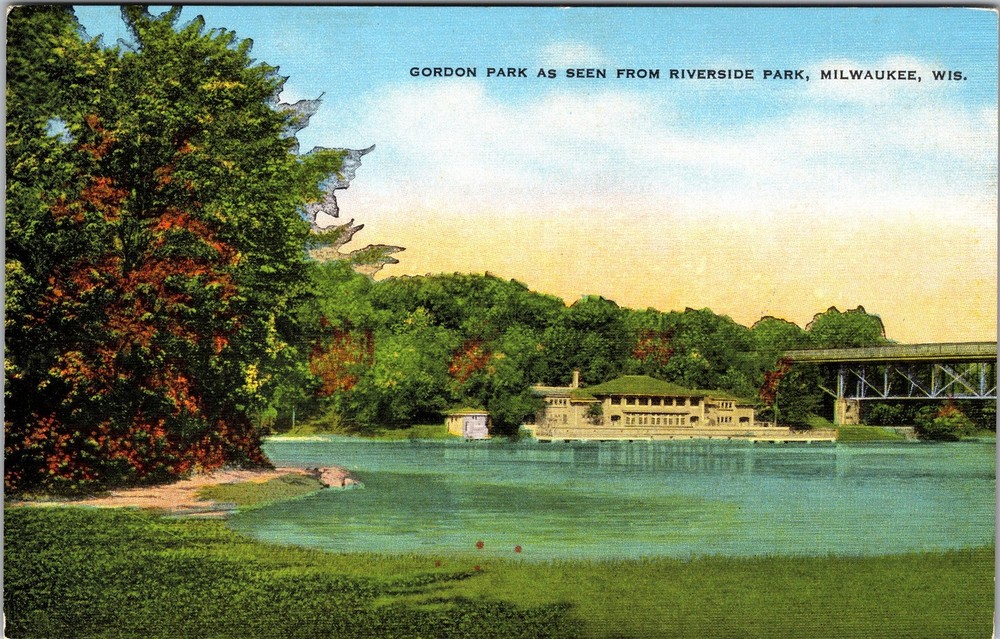 Milwaukee WI-Wisconsin, Gordon Park, Riverside, Vintage Postcard
