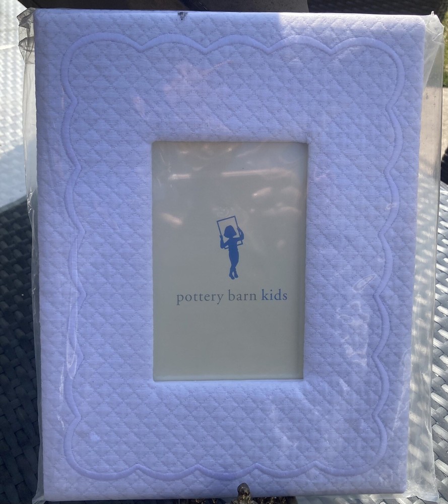 Pottery Barn Kids  11x13 White Picture Frame Matelasse Quilted NEw
