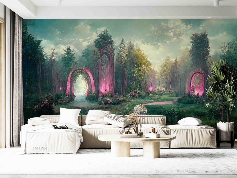 3D Fantasy Magic Forest Portal Wall Murals Wallpaper Murals Wall Sticker