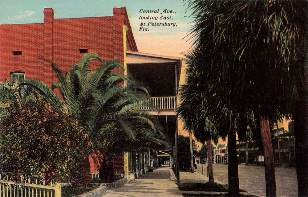 Central Avenue Looking East St. Petersburg Florida FL c1910 Postcard