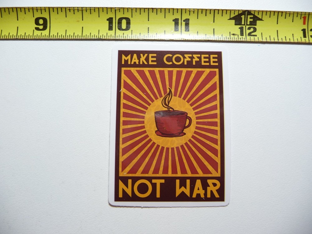 SUN COFFEE WAR DECAL STICKER BEVERAGE MORNING WAKE UP FUN