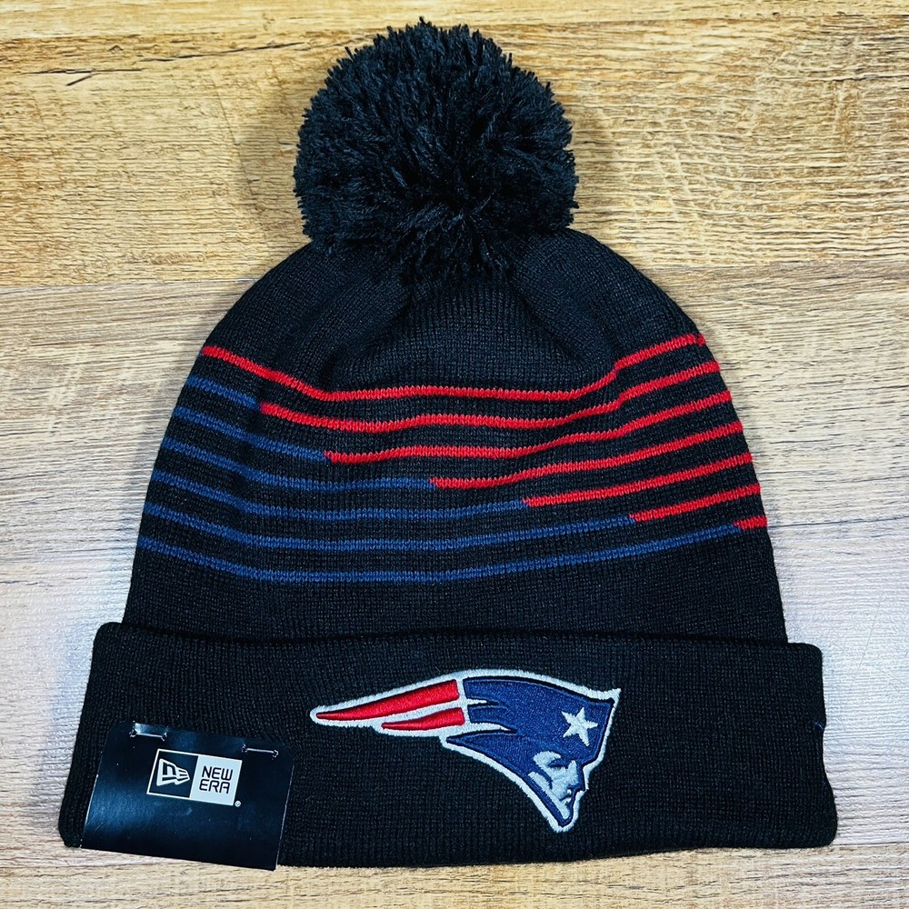 NEW ERA New England Patriots Logo Pom Cuffed Beanie Toboggan Knit Zigzag Hat Cap