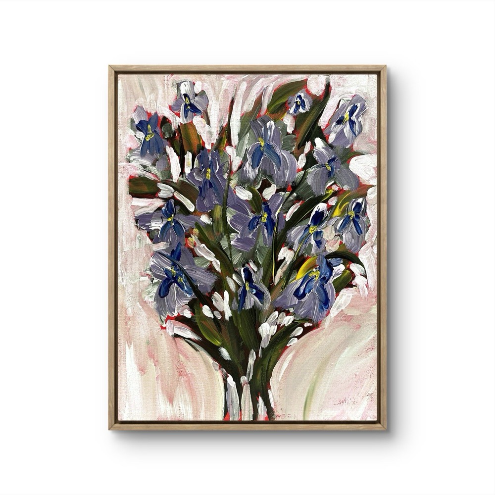 Original Art Signed 11x14 Expressionism Iris Painting Flowers