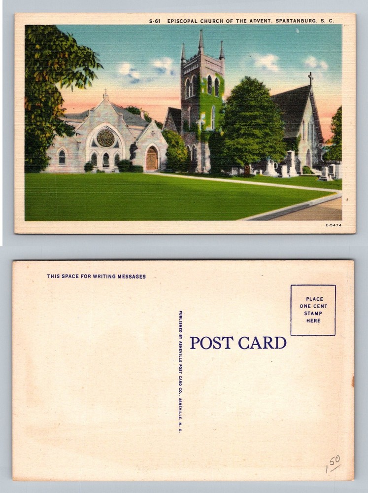 Spartanburg, SC-South Carolina, Episcopal Church of the Advent Vintage Postcard