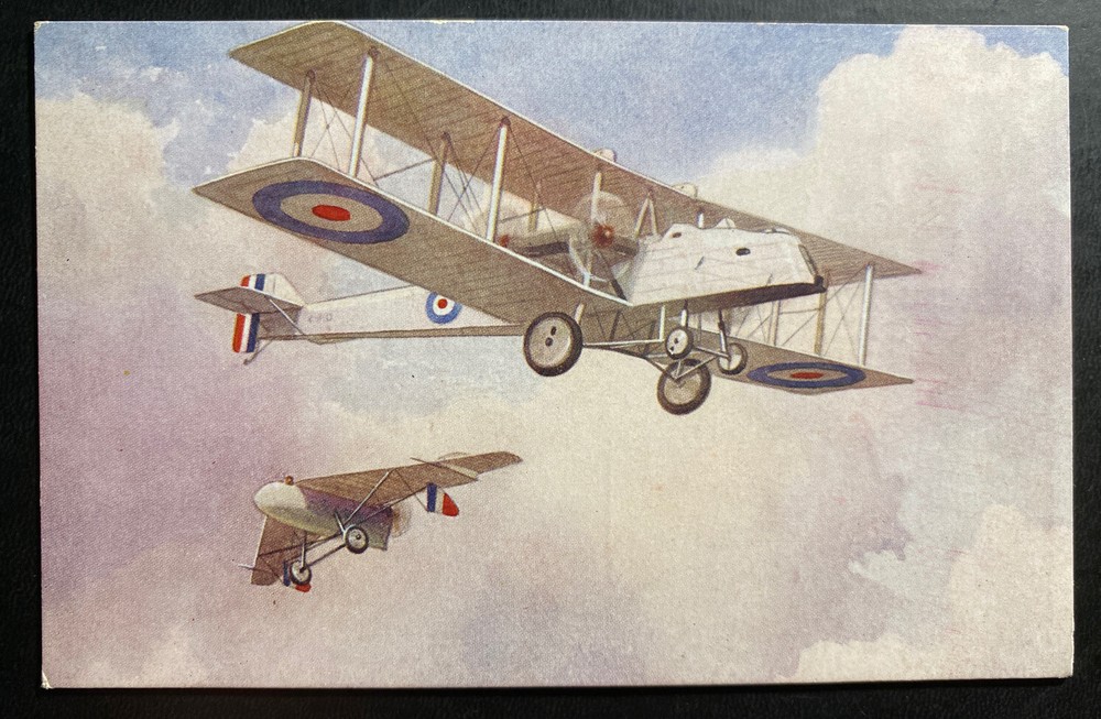 Mint England Picture Postcard The Pterodactyl All Metal Biplane Four Propelelrs