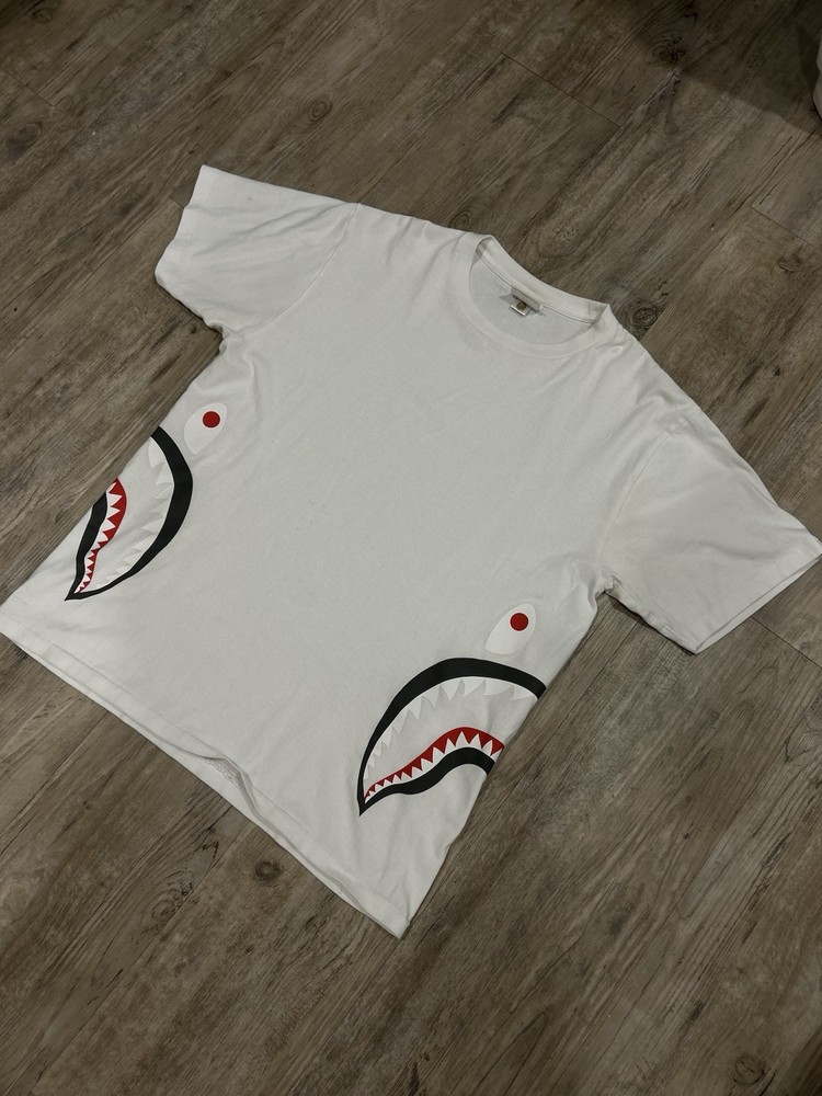 Bape White Side Shark Graphic Tee Streetwear Essential