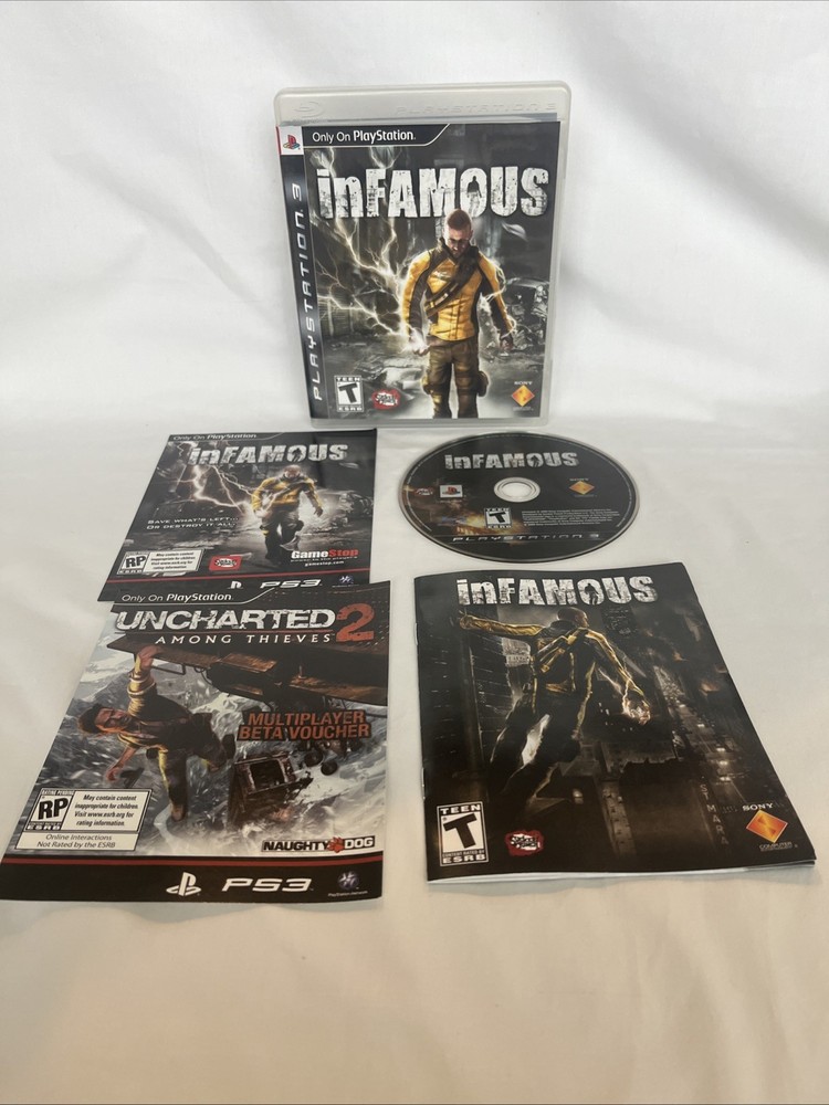 Infamous - PlayStation 3 PS3 - Complete w/ Manual - Tested Working - Free Ship