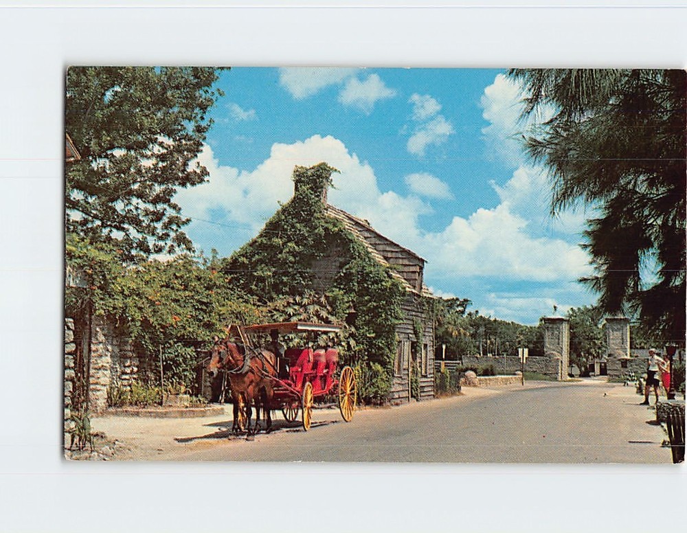 Postcard City Gate and Oldest Wooden Schoolhouse Saint St. Augustine Florida USA