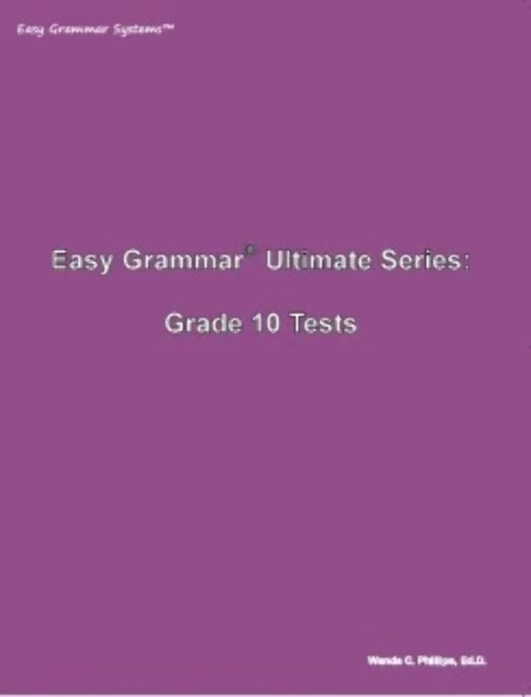 Easy Grammar Ultimate Series: Grade 10 Tests