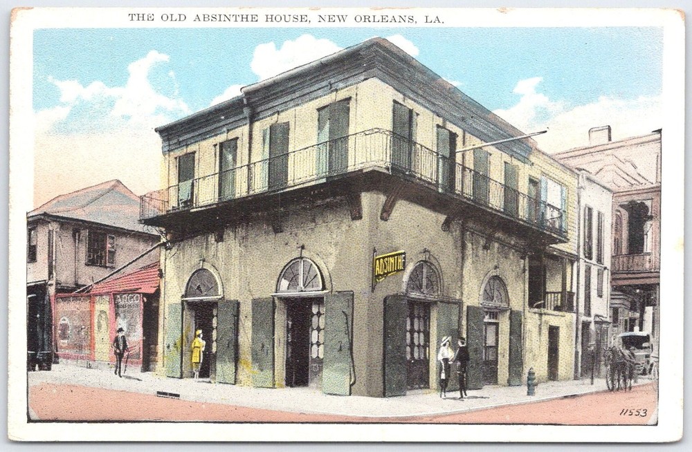Old Absinthe House New Orleans LA Vintage Postcard C. B. Mason French Quarter-image