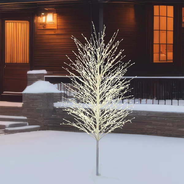 7 FT Twinkle Tree With 1280 Warm White LED Lights, 4 Lighting Function