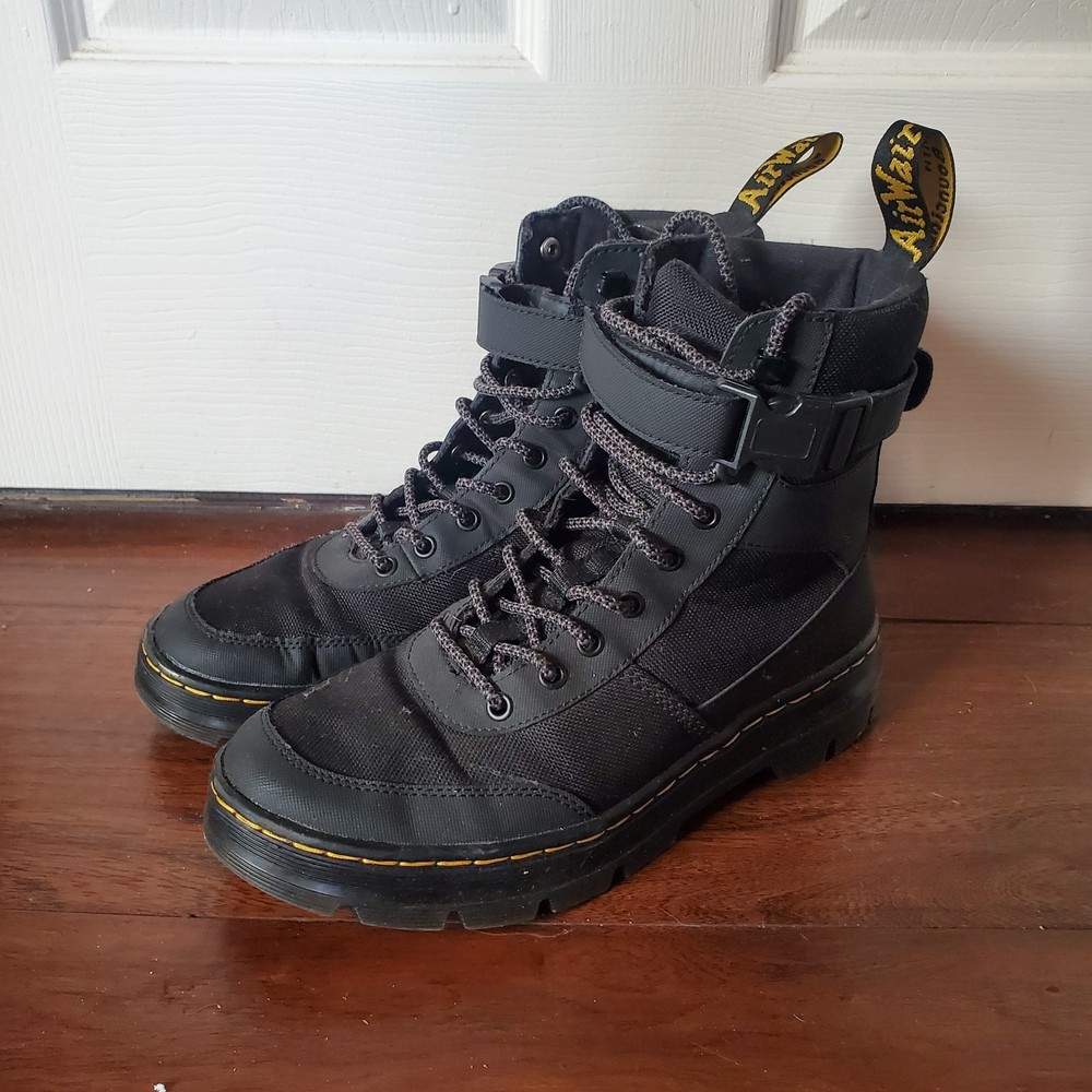 Dr. Martens Combs Tech Leather Boots Men’s 8 Black Lace-Up Combat
