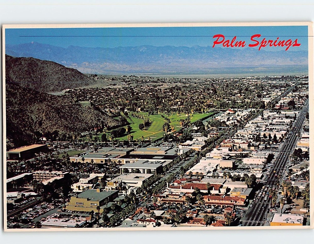Postcard Aerial View Palm Springs California