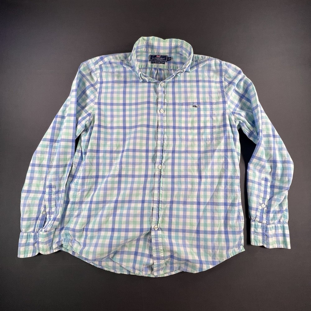 Vineyard Vines Slim Fit Tucker Shirt Long Sleeve Button Up Men's MEDIUM Preowned