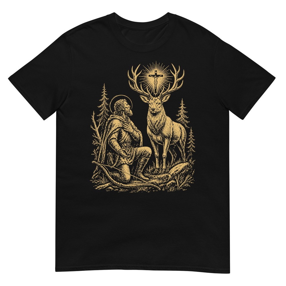 St. Hubert and the Stag Christian Hunter Vision Art T-Shirt