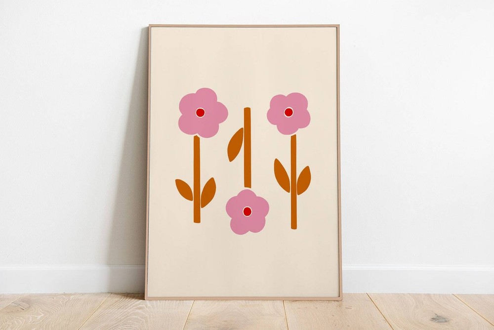 Flower Art Print Abstract Flowers Wall Art Flower Market Poster Botanical Art