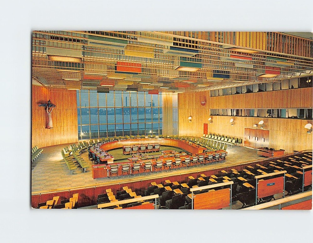 Postcard Trusteeship Council Chamber United Nations Headquarters NYC NY