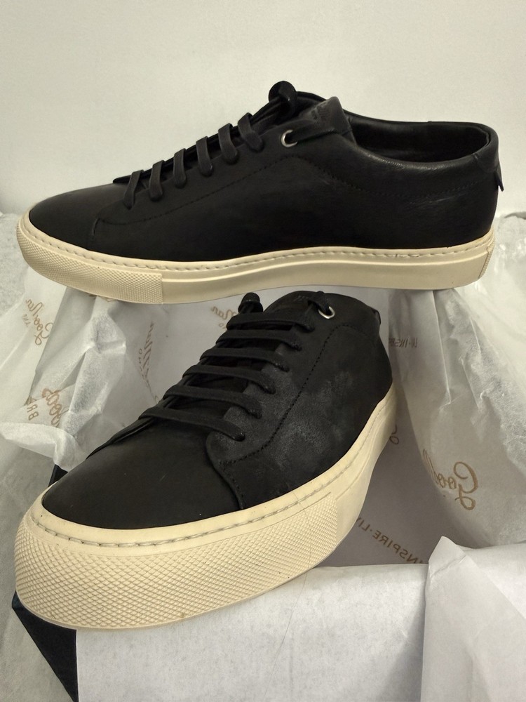 NEW $228 Good Man Brand Edge Low Top Vachetta Leather Sneaker Black Size 8.5