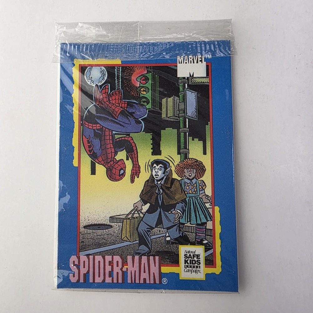 Spider-Man Marvel Impel Trading Card Treats Safe Kids 1991 (In Plastic Package)