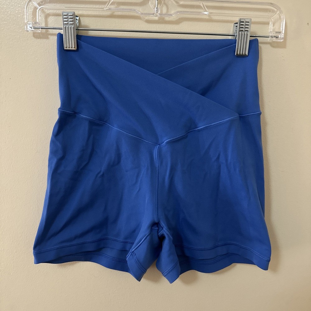 Offline By Aerie Women’s M Real Me Hi-Rise Crossover Athletic Nylon Shortie Blue