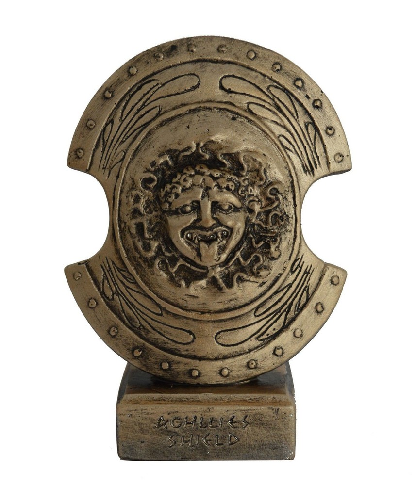 King Achilles Shield sculpture with Bronze effect Greek Hero of Trojan war Homer-image