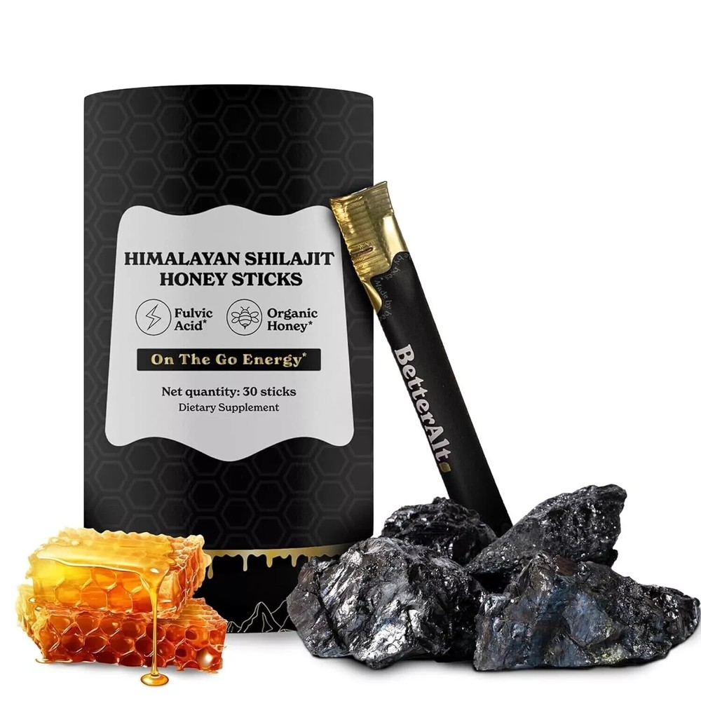 Better Alt Pure Himalayan Shilajit Sticks with Organic Honey Naturally Sweeter