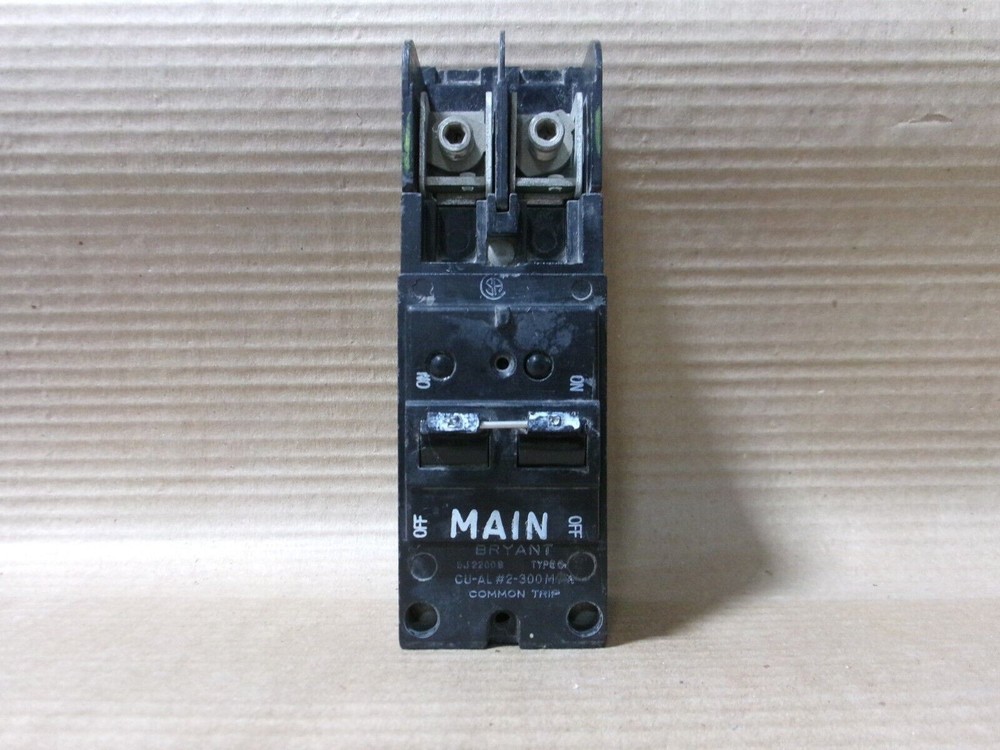 Bryant Eaton Cutler BJ BJ2200B 2 Pole 200 Amp 240v Main Circuit Breaker 