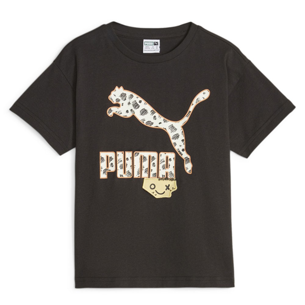 PUMA Classics Mix Match Graphic Crew Neck Short Sleeve T-Shirt Youth Boys Size 5