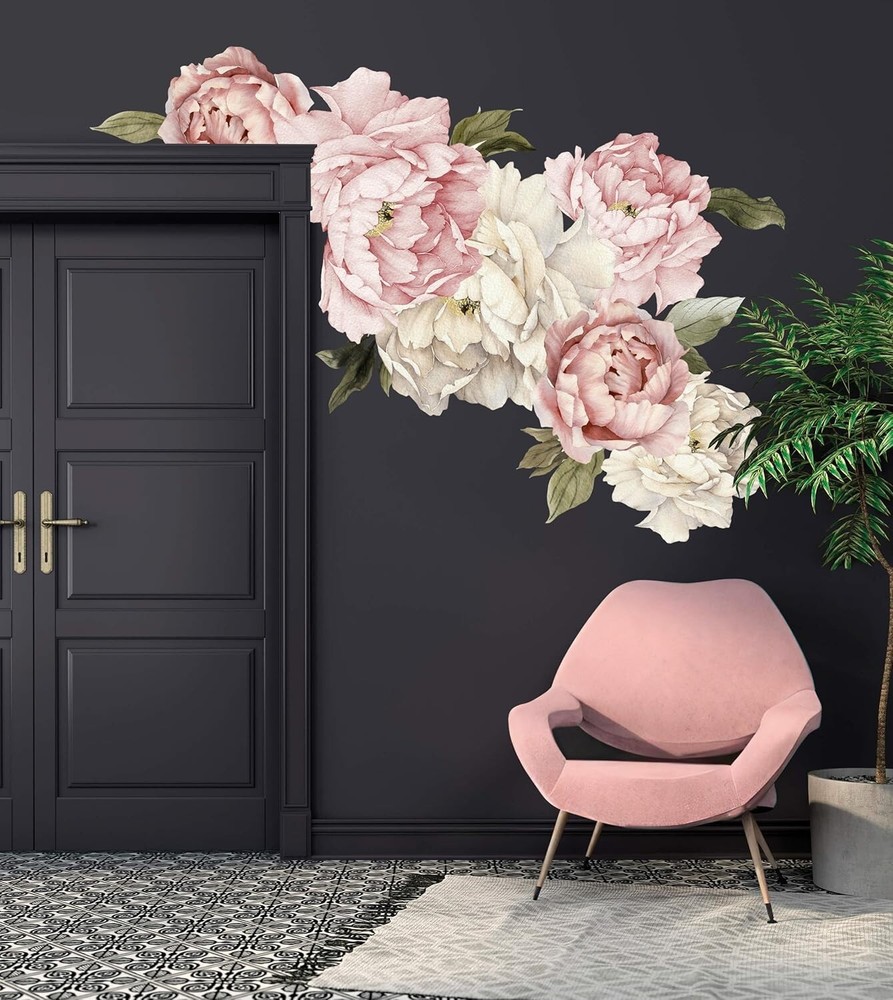 Elegant Floral Peonies Wall Decal Set for Living Rooms and Nurseries  