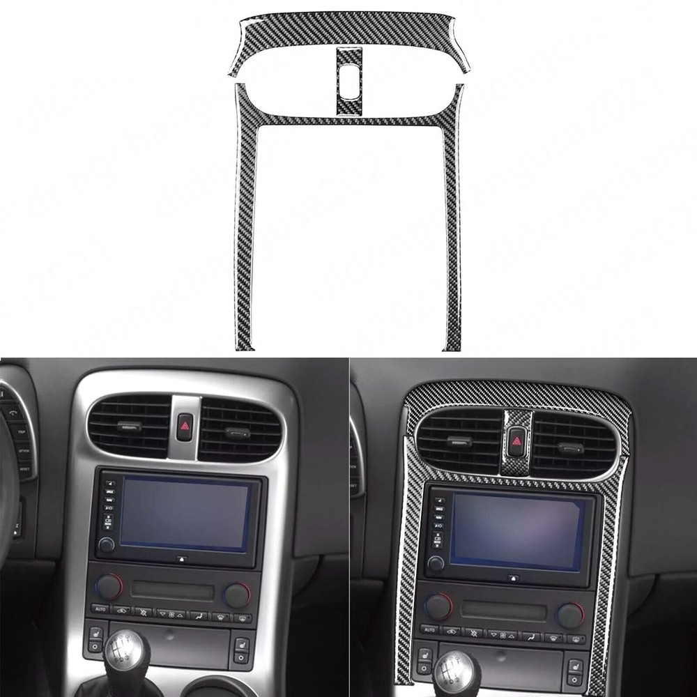 3Pcs Real Carbon Fiber Center Console Panel Frame Trim For Corvette C6 Z06 05-13