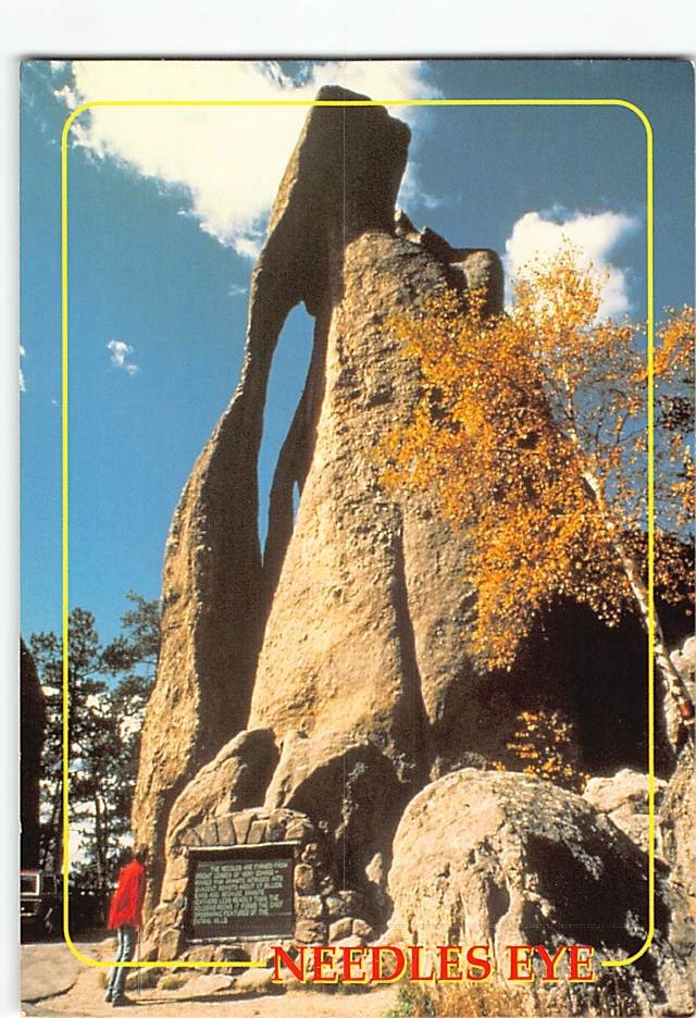 Postcard Needles Eye Black Hills South Dakota USA